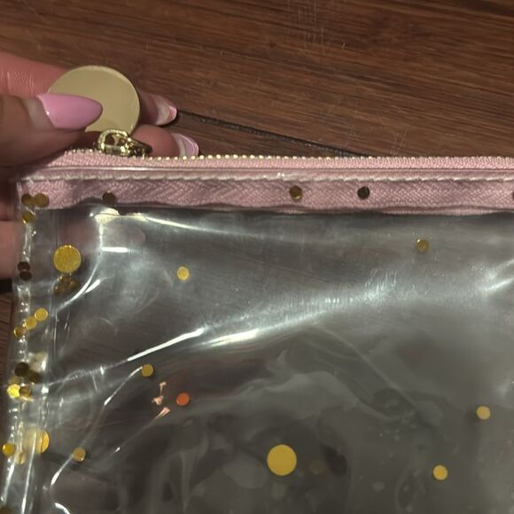 Clear Pouch with Gold Sequins that Move PACKED PARTY Clear Gameday Clutch - Picture 4 of 4